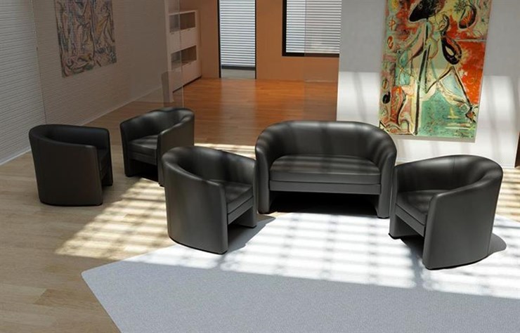 Офисный диван 2-местный Крон, экокожа в Энгельсе - изображение 1